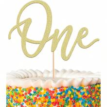 1 件闪光可爱熊蛋糕装饰 1 岁生日 1 个月森林主题派对装饰供应商 - 彩色 - 查看 9