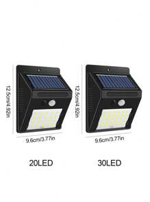 1pc 20/30/40 LED Solar Powered Outdoor Light, Solar Powered, Super High Lumens Solar Wall Light, 3 Mode Switch, Outdoor Yard Solar Sensor Light, Waterproof 4-Sided Solar Wall Light With Motion Sensor, Suitable For Garden, House, Garage