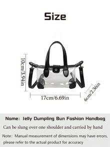 Nuevo bolso de mano de mujer de material de PVC tipo gelatina, bolso tipo dumpling de gelatina, bolso de moda tipo tote, con correa de hombro ajustable y transparente, adecuado para salidas diarias, reuniones con amigos, sesiones de fotos, gran recomendación de regalo