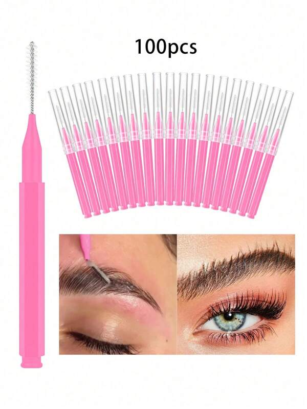 100/50/20/5 Stück Mini Einweg-Augenbrauenpinsel, flexible Mikro-Wimperntusche-Applikatoren Make-up-Tools, Augenbrauen-Tönung Wimpernlifting-Verlängerungs-Pinsel