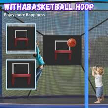 14FT Tranpoline For Kids With Safety Enclosure Net Recreational Tranpoline For Adults ASTM Approval Backyard Outdoor Tranpoline With Basketball Hoop - Yellow - View 5