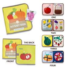 抗撕裂柔软婴儿书籍、安静书籍、布书、布艺活动早教书籍玩具、婴儿礼物、圣诞礼物、新年礼物 - 彩色 - 查看 11