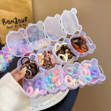 2pcs/1pc Multi-Shape Hair Tie Organizer Box, Transparent Plastic Container With Compartments & Locking Lid, Heart & Bear Shaped Jewelry, Candy, Pearl, Stationery Storage Box, Versatile Home Organization Solution, Jewelry Box - Multicolor - View 1