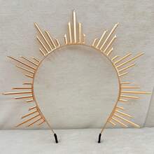 1PC Gold Metal Sun Crown Goddess Headpiece Queen Crown Bridal Headband Elegant,Hairband,Hair Hoop Headbands Hair Accessories Head Accessories - Gold - View 17