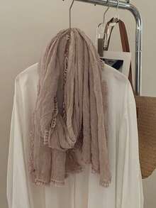 1 Men's Business Scarf, Solid Lace Patchwork Neckerchief | Unisex Lightweight Long Scarf | Retro Art Style Shawl | Desert And Everyday Sun Protection Shawl | Versatile Scarf And Headscarf