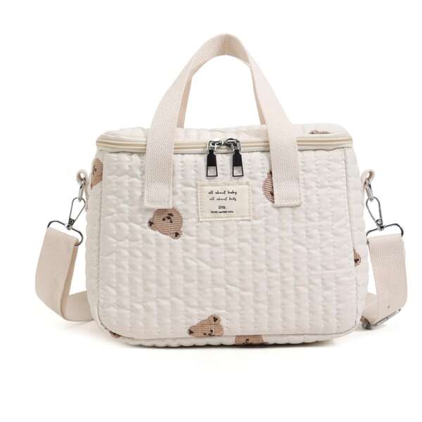 1 pièce Sac à main décoratif petit ours brodé, sac à bandoulière et sac banane stylé avec broderie, sac de maman