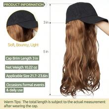 A16" Curly Wavy Baseball Cap Wig With Hair Extensions Adjustable Cap For Women Curly Black 4331 - đen - Xem 5