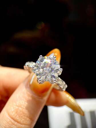 1 pieza Anillo de boda de plata de ley 925 con diamante Moissanite de 5 quilates en diseño de ojo malvado, elegante y de moda, adecuado como regalo de compromiso, regalo para esposa, novia, cumpleaños, aniversario, joyería nupcial