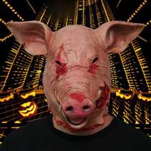 1 Peça Máscara de Cabeça de Porco de Látex de Terror, Ajusta-se aos Traços Faciais, Máscara de Fantasia para Festa de Halloween, Interpretação de Papéis, Mascarada, Apresentação no Palco, Pegadinha, Acessório de Festa, Adequado para Homens e Mulheres