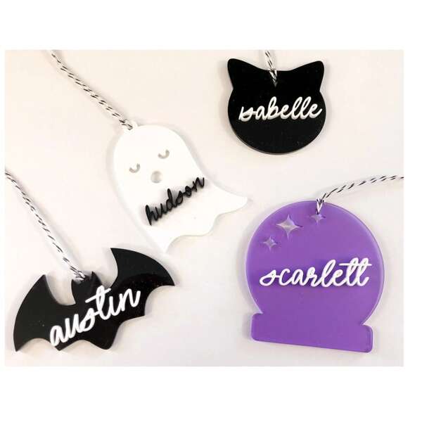 Halloween Modern Acrylic Tags | Boo Baskets | Personalized | Laser Cut Gift Tags