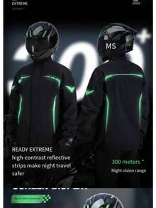 Conjunto de 2 peças para motociclismo, incluindo jaqueta e calça, impermeável e unissex. Ultrafino, à prova de vento e respirável, com bolsos laterais. Ideal para ciclismo, pesca e atividades ao ar livre. - Multicolorido - Ver 5