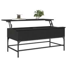 Couchtisch Schwarz 100x50x45 cm Holzwerkstoff und Metall - Schwarz - Übersicht 3
