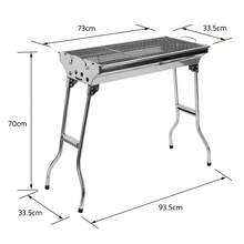 With Stand, Stainless Steel Charcoal Grill, Foldable And Portable, Suitable For Outdoor Barbecue Parties Of 5-10 People, Grill Cart Charcoal Grill Barbecue Charcoal Grill (73*33.5*70cm)
