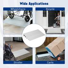Threshold Ramps For Doorways, Door Threshold Ramp 1/2/3/4/5" Rise, Aluminum Entry Threshold Ramp For Wheelchair And Scooter, Weight Capacity 700 LB - Silver - View 10