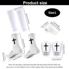 1 Set Football Sports Accessories - Including Grip Leg Warmers, Sports Sock Sleeves, Football Shin Guards, Sports Bandages, Breathable, Knitted Fabric, Multi-Color, Suitable For Men And Women