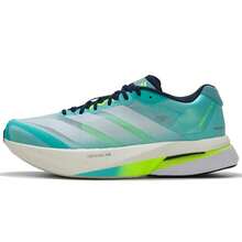 Adidas Zapatillas de running ADIZERO BOSTON 13 M, con tecnología de mediasuela Lightstrike Pro, amortiguación ligera y reactiva, zapatillas de running para hombre - Azul/Gris plateado/Amarillo limón - Ver 3