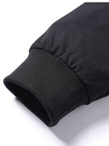 男士休闲翻领修身夹克，韩版时尚，秋季 - 黑色 - 查看 7