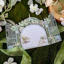 1pc White Rose & Lily 3D Pop-Up Greeting Card - 3D Floral Design, Spring Garden Scene, High-Quality Paper - Suitable For Wedding, Birthday, Anniversary, Get Well Wishes - Thoughtful Gift For Mother, Teacher, Grandma, Landscape Pattern, Delicate Craftsmanship, Birthday Wishes, Special Occasions - Multicolor - View 7