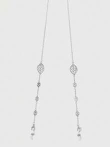 1 pezzo Catena per occhiali in metallo retrò minimalista a forma di foglia, laccio antiscivolo per occhiali, cinturino portaocchiali alla moda, accessori per occhiali, opzione regalo, può essere utilizzato anche come laccio per mascherina - Catena per occhiali in metallo - Visualizzare 6