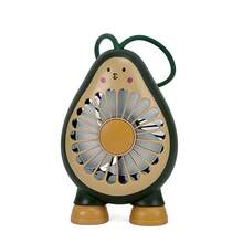 1 pieza Ventilador mini portátil de mano con ajuste de 2 velocidades, con diseño de aguacate, recargable por USB, ideal para exteriores, hogar, oficina y dormitorio, color verde - Verde oscuro - Ver 5