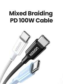 UGREEN 100W Fast Charging Cord PVC Braided Cable Compatible With IPhone 16 15 Pro Max Sam Sung SFC2.0 45W Fast Charging Nan - Multicolor - View 2