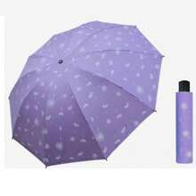 1 Stück zufälliges Blumenmuster Oversized 10-Bügel Regenschirm zum Falten, Damen Doppelzweck Sonnen- und Regenschirm, UV-Schutz sturmfest und regenfest, Sommer Abkühlung, Strand, Reise