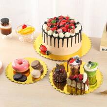 10pcs Gold Round Cake Boards - 8 Inch, Sturdy Cake Boards, Round Cake Bases, Disposable Round Pie/Tart Decoration Bases, For Cake Decorating