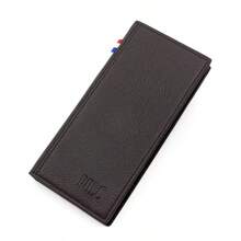 Portafoglio lungo da uomo. Portafoglio da uomo in PU semplice e business, con tre pieghe. Borsa multifunzionale con più slot per carte