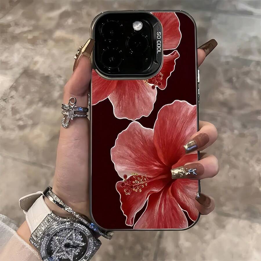 Vintage Oil Painting Lily Flower Pattern TPU Phone Case Compatible With Apple 16 PROMAX, 15 PROMAX, 14, 16 PLUS, 15, 13P, 12, 11, X, XR, XS MAX, Silicone Shockproof Colorful Acrylic Protective Cover Compatible With Samsung Series - Multicolor - View 1