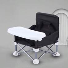 1pc Baby Multifunctional Foldable Lightweight Small Dining Chair, Baby Outdoor Portable Foldable Camping Beach Dining Chair For Picnicking, Beach Photography - Grey - View 11
