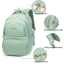 Women's Backpack Large Capacity Waterproof Back Protection Weight Reduction Student School Backpack - 淺灰色 - 查看 6