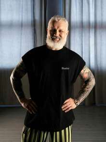 Oversized Tank Top 100% Cotton 30.1 Combed With 17 Colors Available From P To G6 - Black - View 1