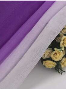 2pcs Gradient Sheer Curtains, Grommet Top Window Drapes, Window Treatments For Bedroom Living Room, Home Decoration, Room Decoration - Purple - View 3