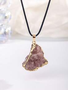 1 件天然水晶不对称形状流苏吊坠项链，果冻色 - 項鍊 - 查看 20