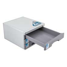 YUNRUX Drawer Boxes, Metal Drawer Box Lockable 3 Drawers, Desk Drawer Box Storage Box Aluminum Alloy - 30*36*20cm