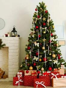 20pcs Christmas Ornaments Artificial Transparent Spiral Icicle Christmas Tree Decorations Home Decor Icicle Pendant Holiday Background Hanging DIY Crafts Birthday Party Festival Decoration - Clear - View 3