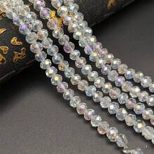 10 fili di circa 1200 pezzi di perline di vetro di cristallo sfaccettato da 4 mm per braccialetti, collane, orecchini, accessori per la creazione di gioielli per donna