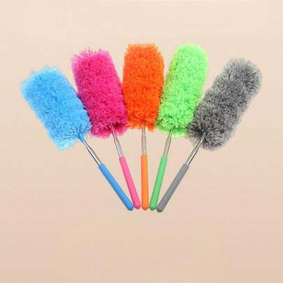 1件可调节伸缩超细纤维掸子 家用除尘刷工具 除尘刷 家用空调羽毛汽车家具清洁刷 新款伸缩掸子 家用柔性迷你纤维掸子 鸡毛掸子（头部稍微弯曲属于正常现象）