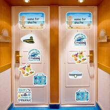 YUYCruise Door Decorations Magnetic 7PCS Couple Cruise Ship Door Decorations Magnets With 3 Paint Pens Ship Navy Hat Suitcase Drink Magnet Stickers For Carnival Cabin Refrigerator Decor - Couple - View 5