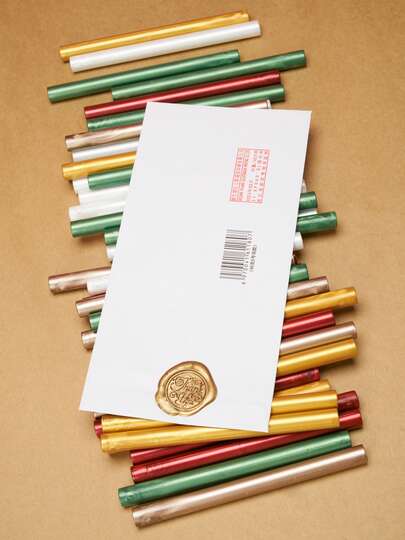 Joivida 10 Peças/Pacote Bastões de Lacre de Cola Quente para Carimbo de Lacre de Cera, Ótimo para Convite de Casamento, Envelope de Cartão, Correio Lento, Ideias de Presente de Natal, Uso em Festa, Suprimentos de Escritório/Sala de Estudo, Itens Essenciais de Casamento, Uso Escolar, Itens Essenciais de Dormitório