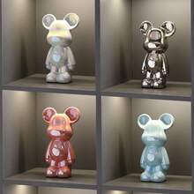 1pc Fierce Bear Decor, Luxurious High-End Quality, Suitable For Display Cabinet/Wine Cabinet/Desk Decoration, Modern Abstract Animal Sculpture, Ideal For Living Room And Wine Cabinet Decoration - Unique Housewarming Gift, Futuristic Home Decor, Also Suitable For Coffee Table And Office Desk