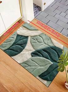1pc 3D Visual Spring Green Leaf Pattern Bath Mat, Absorbent Non-Slip Bathroom Carpet, Square Rug, Indoor Entrance Small Rug, Bathroom Mat, Suitable For Bathroom, Laundry Room, Bathroom Entrance, In Front Of Sink, Shower Room And Party, Carpet, Bathroom Decor, Bathroom Mat, Bathroom Accessories, Washable Shower Mat Doormat, Applicable To Living Room, Bedroom, Kitchen And Various Scenes At The Entrance, Party, Holiday, Gift, Banquet (3D Visual Effect, Not Actual Raised Pattern) Kitchen Rug - Multicolor - View 14