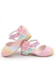 Girls' Leather Shoes, New Fashion Korean Style High Heel Colorful Glitter Princess Shoes