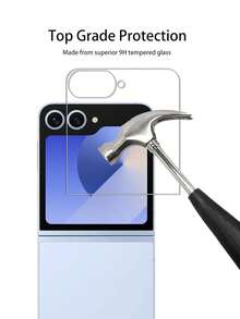 2+2 Pcs Tempered Glass Screen Protector + Camera Lens Protector Compatible With Samsung Galaxy Z Flip 7, 2 Pcs Screen Protector + 2 Pcs Camera Lens Protector - Clear - View 4