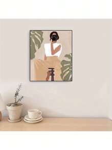 An Adult Digital Oil Painting Kit For Beginners,A Woman Holding A Camera Oil Painting Kit, Diy Home Decorative Art Paintings, The Best Gift Wall Paintings16x20inch