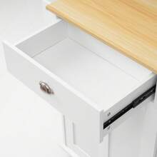 Dining Room Sideboard, 112x40(70)X94, White, Solid Wood Folding Top With Storage Doors, Wheels And Replaceable Solid Wood Legs, Suitable For Kitchens And Dining Rooms - 1 - View 10