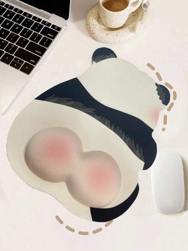 Ergonomic Panda Mouse Pad With Wrist Support, Non-Slip Office Keyboard Cushion, Premium Desk Accessory With Comfort Wrist Rest