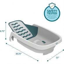 Sure Comfort - tina reclinable 4 en 1, tina ajustable todo en 1, para recién nacidos y niños pequeños, asiento de baño de bebé se ajusta a medida que el bebé crece, edades de 0 a 2 - 1 - Ver 4