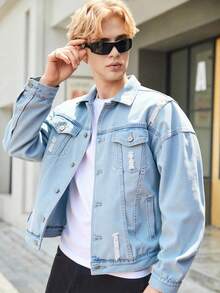 Men Denim Jackets - Blue - View 5