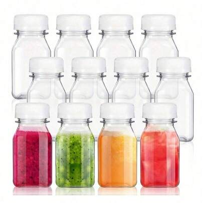 1/3pcs/6pcs/9pcs/12pcs Mini Plastic Juice Bottles With Caps, Plastic Juice Bottles With Caps, Reusable Drink Bottles, Wellness Juice Shot Plastic Bott